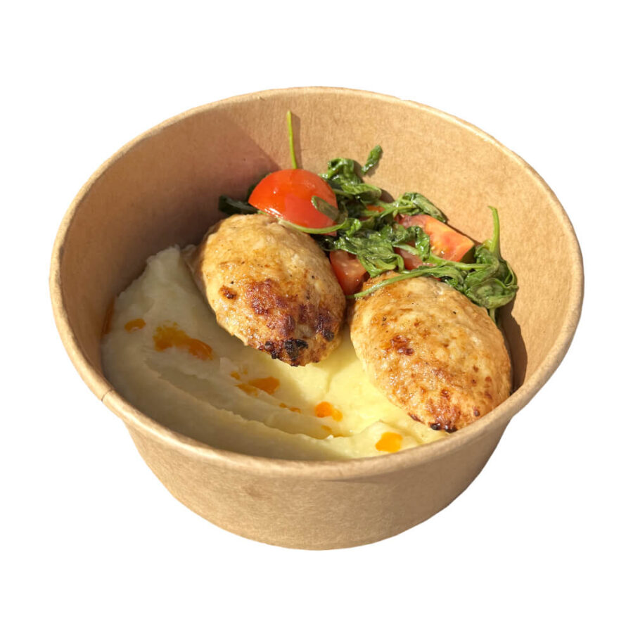 Соковиті курячі котлетки з картопляним пюре